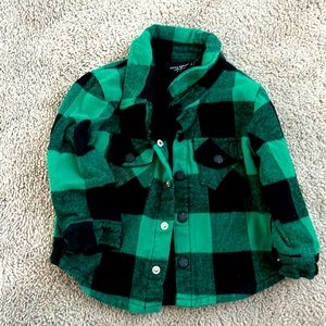 Little Bipsy 6-12 month Green Plaid Flannel